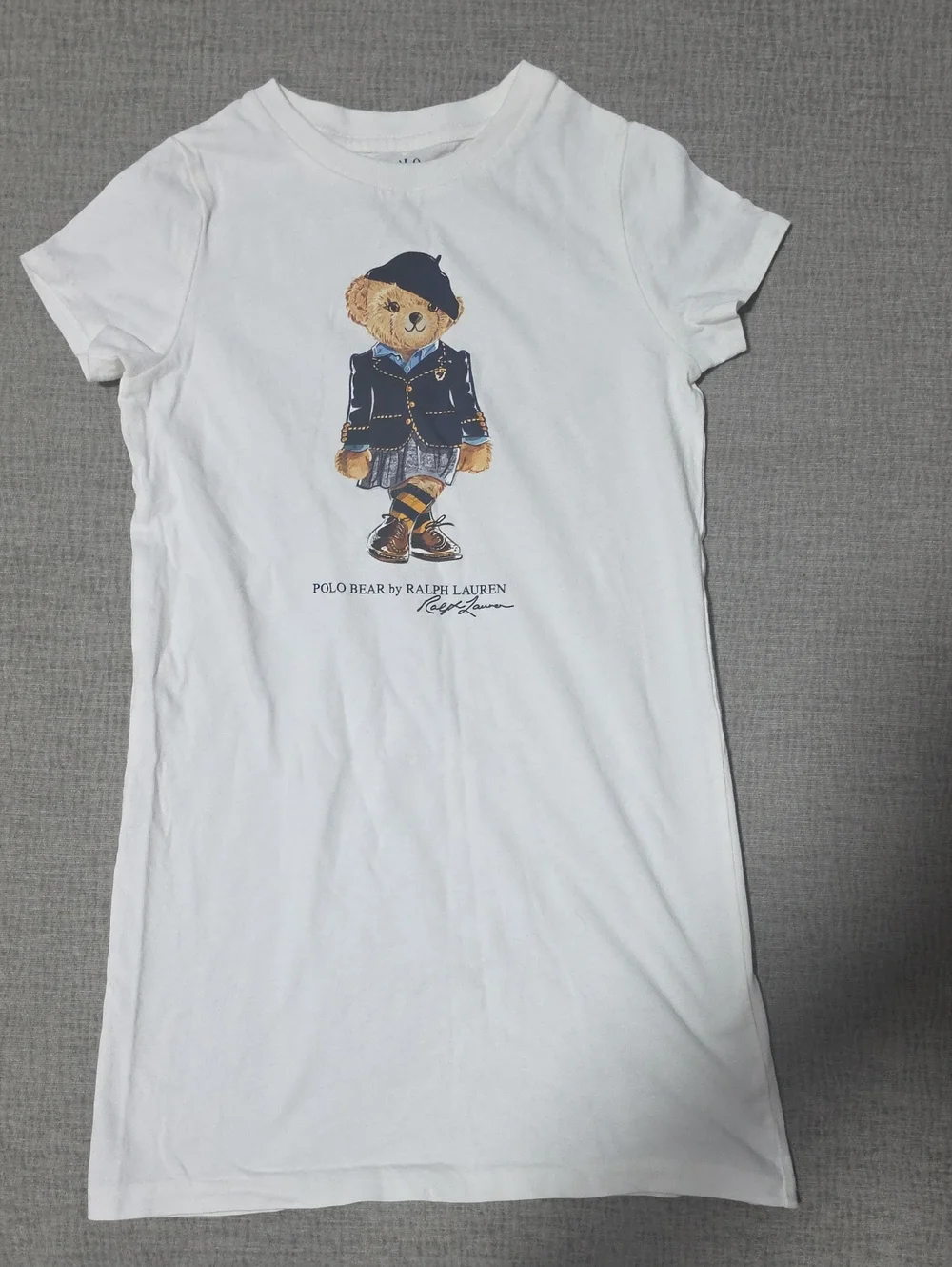 Ralph Lauren White Kids Polo Bear Tee Dress.